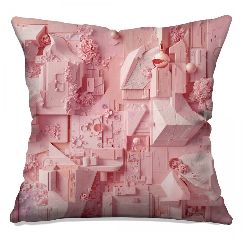 Coussins décoratifs roses à double face, 16 x 16 pouces