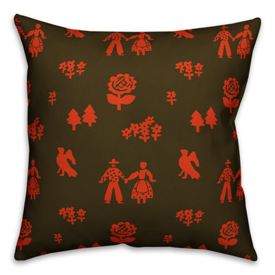 Folk Forest Geometric Throw Pillow