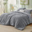 Ensembles d'édredon de taille très grand - 3 pièces de literie en molleton noir moelleux, esthétique rayée confortable pour les chambres modernes et d'invités, décoration intérieure de luxe toutes saisons-100517523-114316018