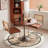 Walnut Round Solid Wood Dining table-1716437817