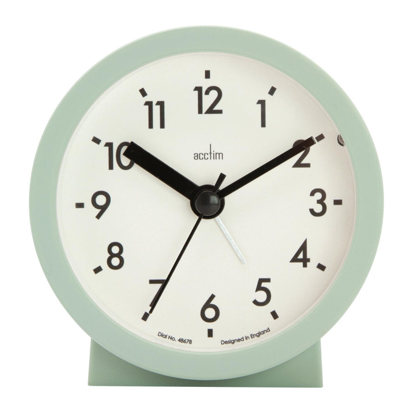 Acctim Gaby Small Analogue Contemporary Beside Alarm Clock, Cool Mint