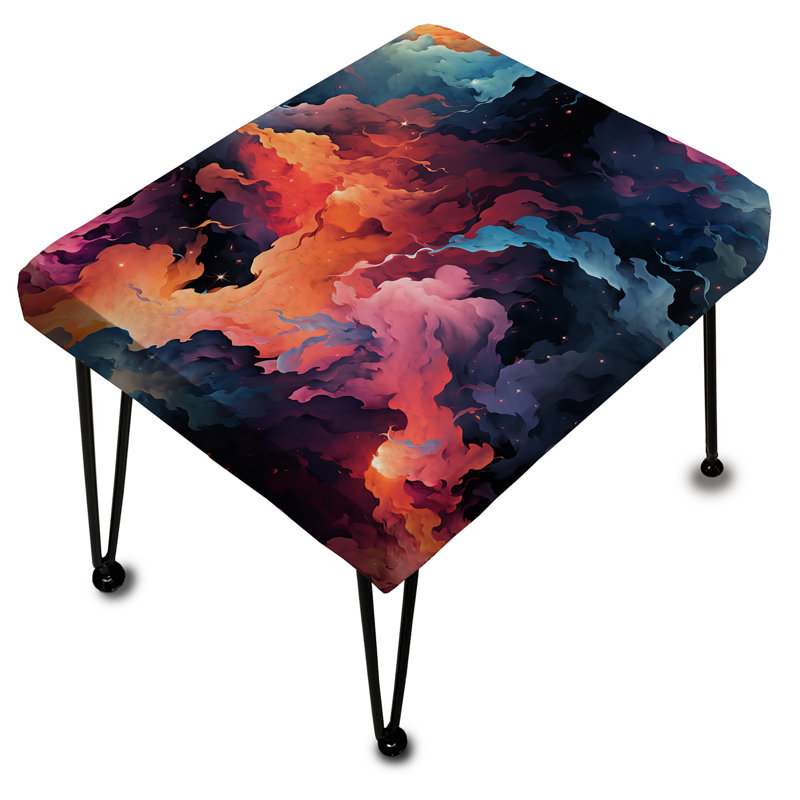 Cosmic Camo Odyssey - Abstract Rectangle Ottoman