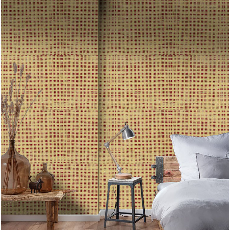 Papier peint tissé en papier 24 pi x 36 po Decorator Grasscloth II, Brick Red/Beige