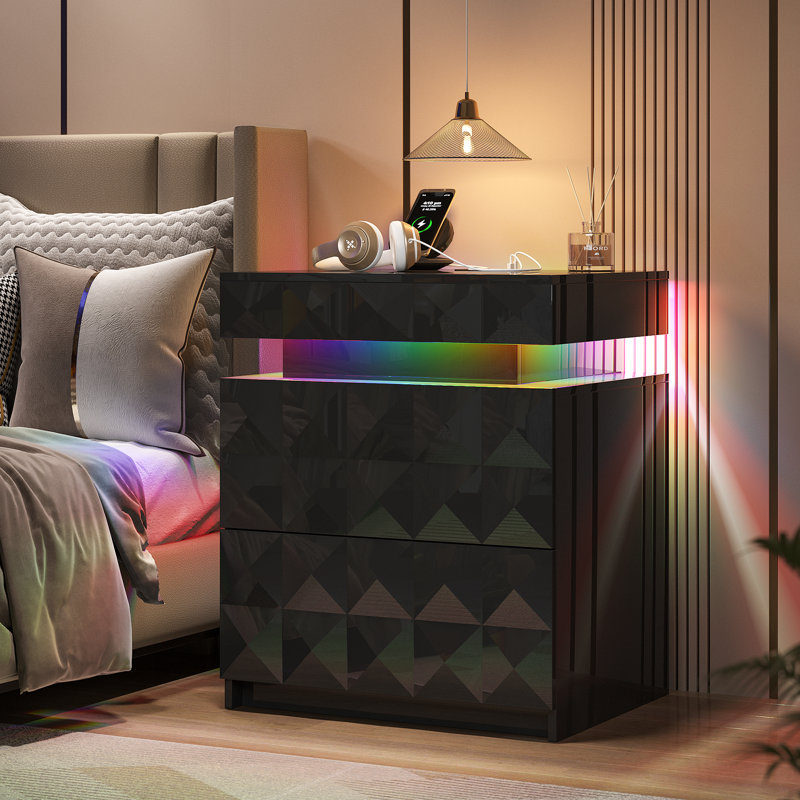 Table de chevet moderne l 19,7 po Ashten, Noir