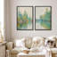 «Tranquil River Impressionist Impressions, scène d'eau réfléchissante, nature sauvage, illustration», 2 pièces-98249612-98249611