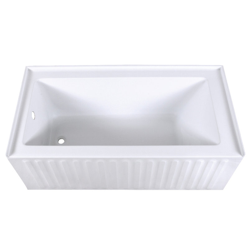 Aqua Eden 60-Inch White Acrylic Alcove Tub with Left Drain