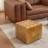 Genuine Leather Square Cube Ottoman Foot Stool-495717866