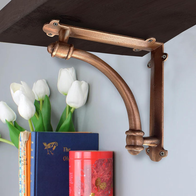 Half Round Shelf Bracket, Regular, Antique Copper