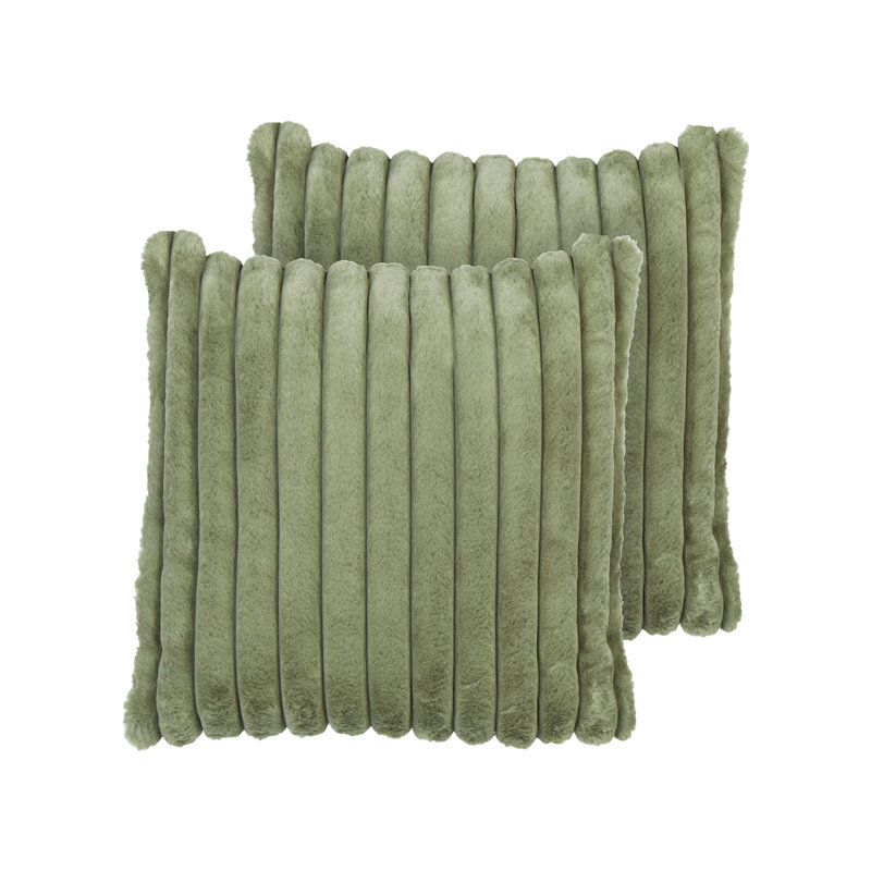 RAKYA Striped Square Cushion, Green