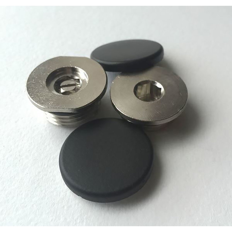 Concealed Blanking Plug & Bleed Valve With Cover Caps - Black, Black