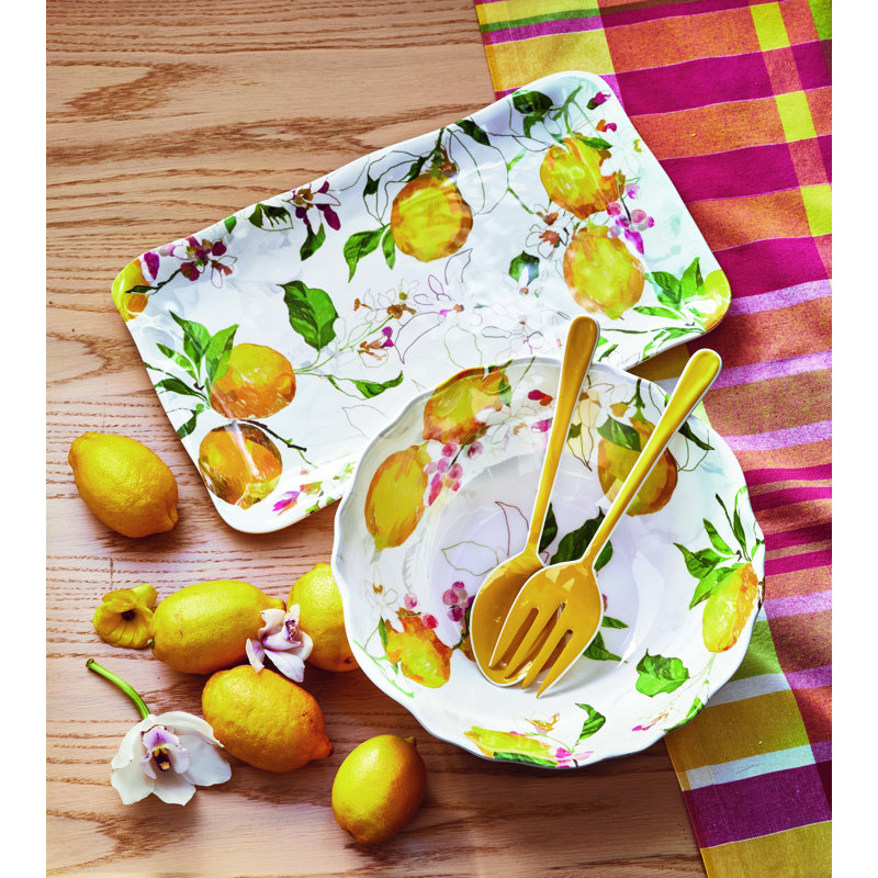 Lemoncello Melamine Serving Bowl 12 inch