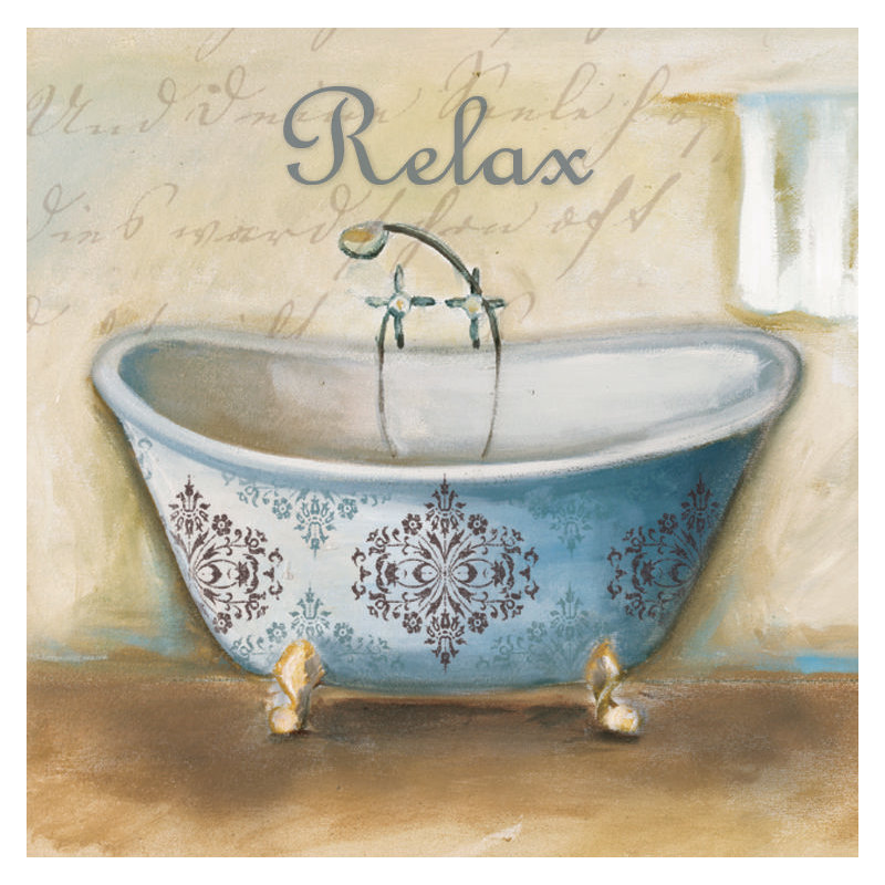 Relax Spa Bath I - Painting Print, 81 cm H x 122 cm W, Wrapped Canvas