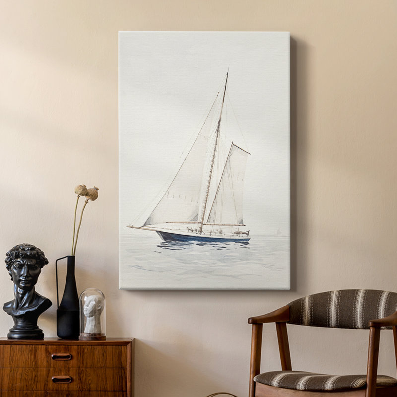 Impression nautique rétro «I» sur mesure, galerie Cavas, H 60 po x l 40 po
