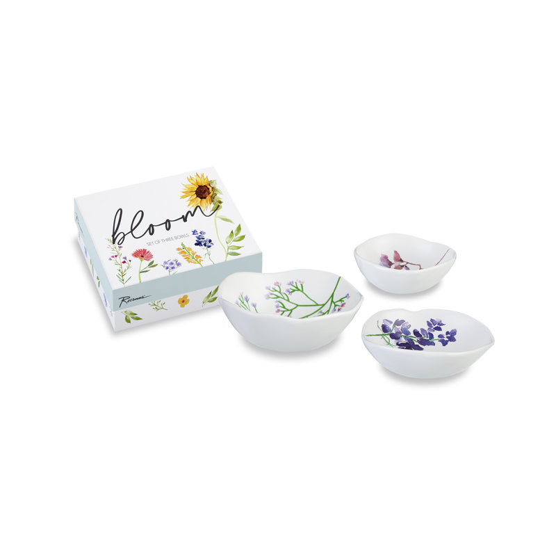 Rosanna Bloom Ceramic Nesting Serving Bowls Set of 3