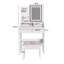 Miroir de coiffeuse à DEL avec tabouret, coiffeuse pour chambre à coucher, 2 tiroirs et 5 armoires de rangement-826065379