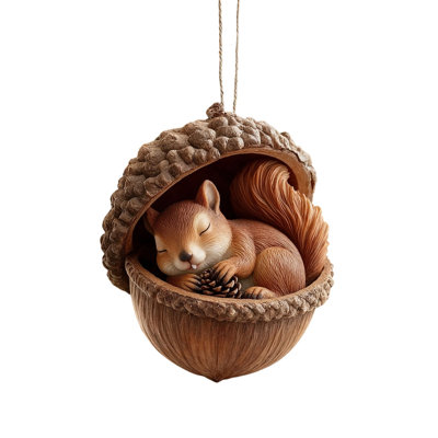Cute Sleeping Forest Christmas Ornaments Acrylic Hanging Decor with Hedgehog Raccoon Red Bear Christmas Tree Penda Christmas Decorations Gifts