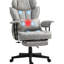 Fauteuil de bureau de 45,3 po à 48,4 po de hauteur, gris, avec 6 points de vibration, soutien lombaire, siège large pour utilisation prolongée et chauffage à 3 niveaux, coussin amovible, capacité de 400 lb