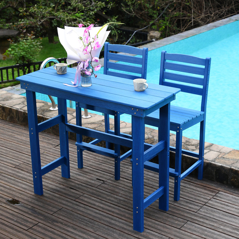 Tabourets de bar - 2 places, bleu marine, design américain, pour jardin ou extérieur, imperméables, faciles d'entretien, séchage rapide, matériau imperméable