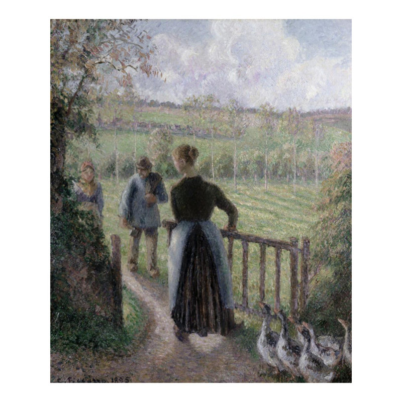 «The Woman with the Geese» par Camille Pissarro - Impression giclée, H 40 po x l 32 po