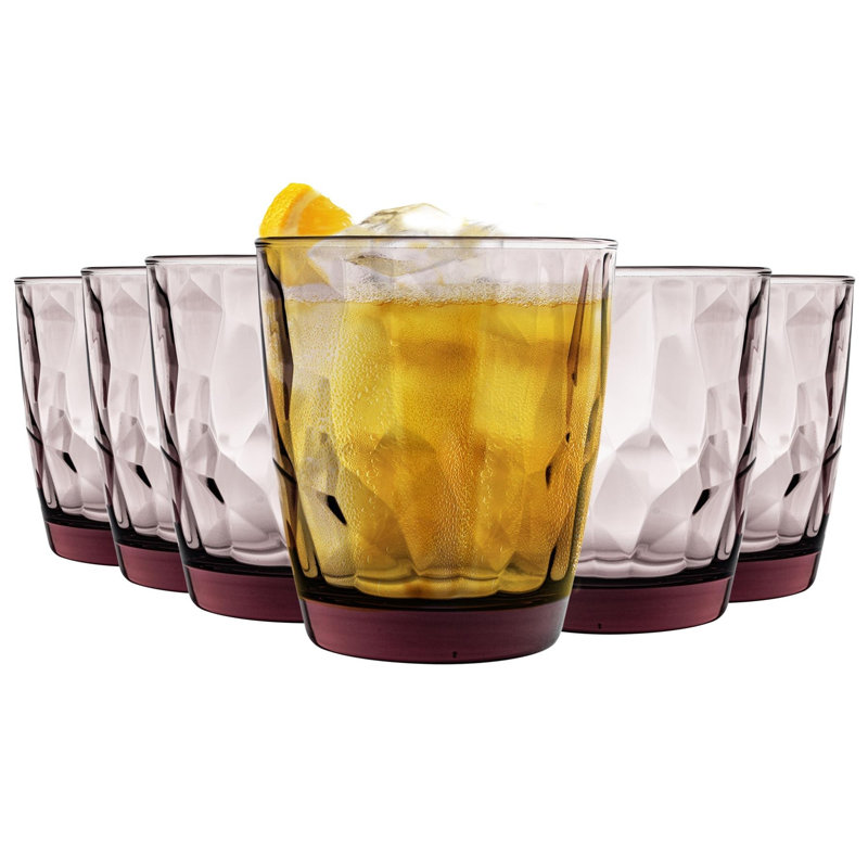 Diamond Water Glasses, Pink, 24