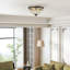 HOMCOM Crystal Chandelier Ceiling Light 2-Light Flush Mount-1188109966