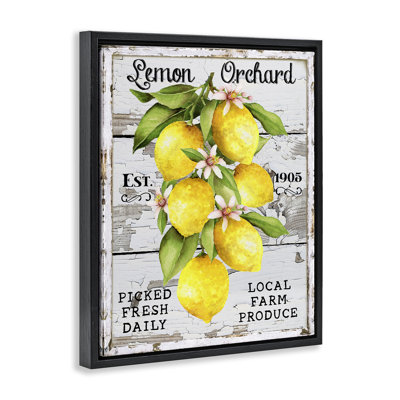  «Lemon Orchard Market», art mural encadré sur toile flottante par Creatif Belle