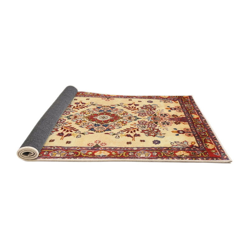 Rouge oriental/beige/brun Tapis décoratif Abrar, Rond 6 pi
