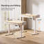 Bureau, bureau debout électrique 48 po x 24 po, bureau d'ordinateur, table de bureau à hauteur réglable avec 3 tiroirs avec préréglage de mémoire-447017942-447017940