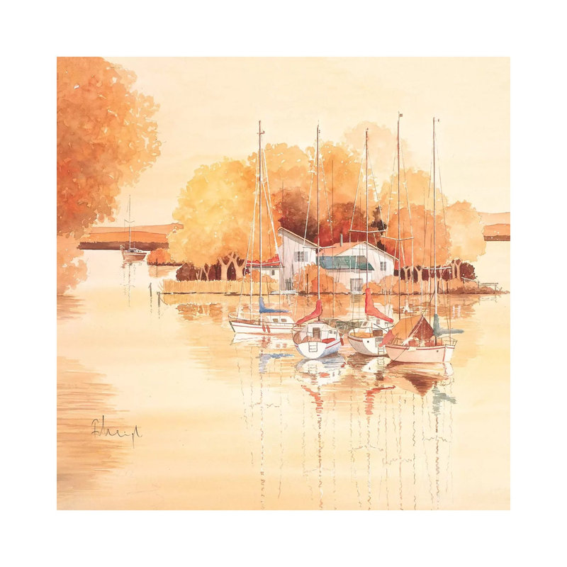 Boats II 1 Piece Wrapped Canvas Painting, 93.98 cm H x 93.98 cm W x 1.91 cm D