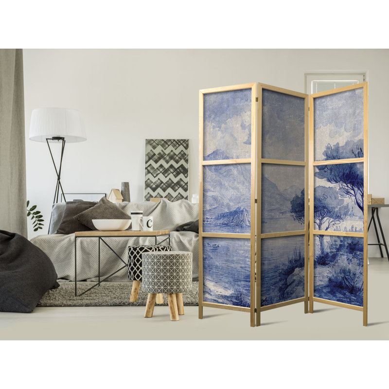 171cm H Solid Wood Folding Room Divider, 171cm H x 135cm W x 1.2cm D