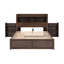 Lit double avec tablettes coulissantes, lit gigogne simple, 2 tiroirs de couleur plate-forme avec tiroirs, lit gigogne et tablettes - Structure en bois robuste