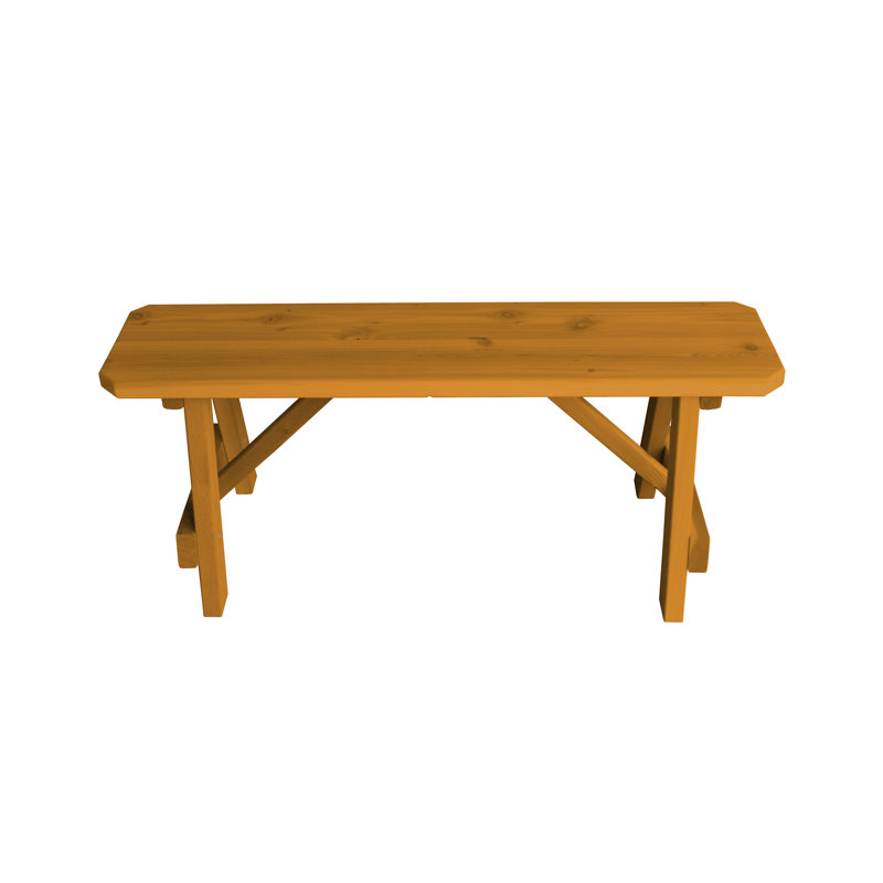 Banc en bois Guernsey, Teinture cèdre, H 17 po l 44 po x P 11 po