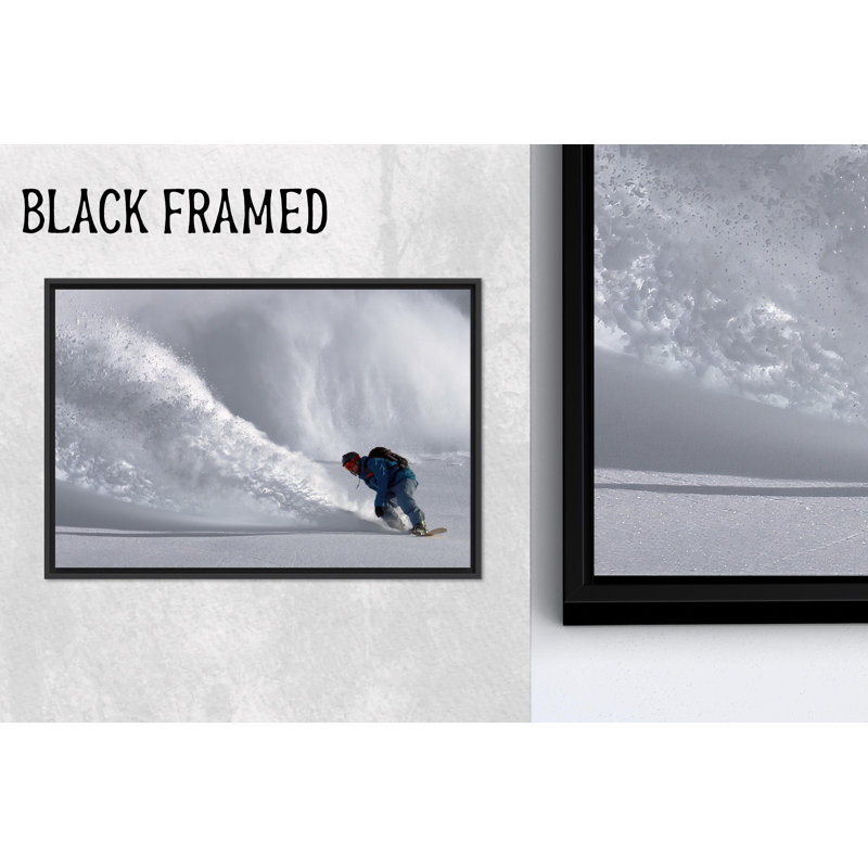 Toile imprimée: Cool Downhill Snowboard Art Winter Landscape, 1P BlackFramedCanves, 23,7 po H x 31,6 po l