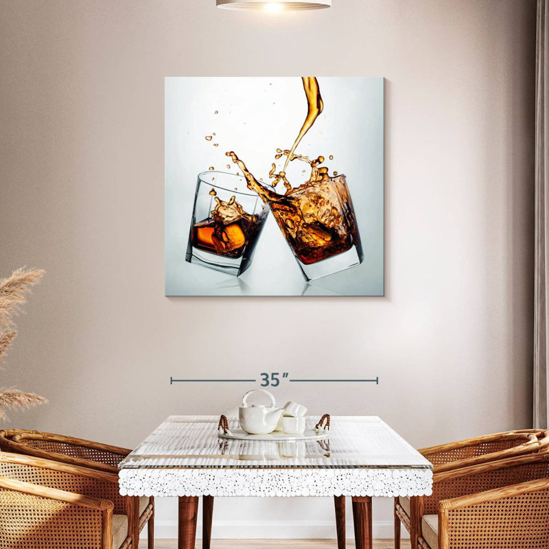 Yarlin éclaboussant des boissons de whisky, H 36 po x l 36 po