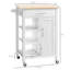 Adjustable Kitchen Island Cart With Solid Wood Top, Drawer, And Storage For Dining Room Efficiency