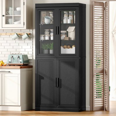 Ensemble de 2 grandes armoires en bois pour garde-manger Storgae