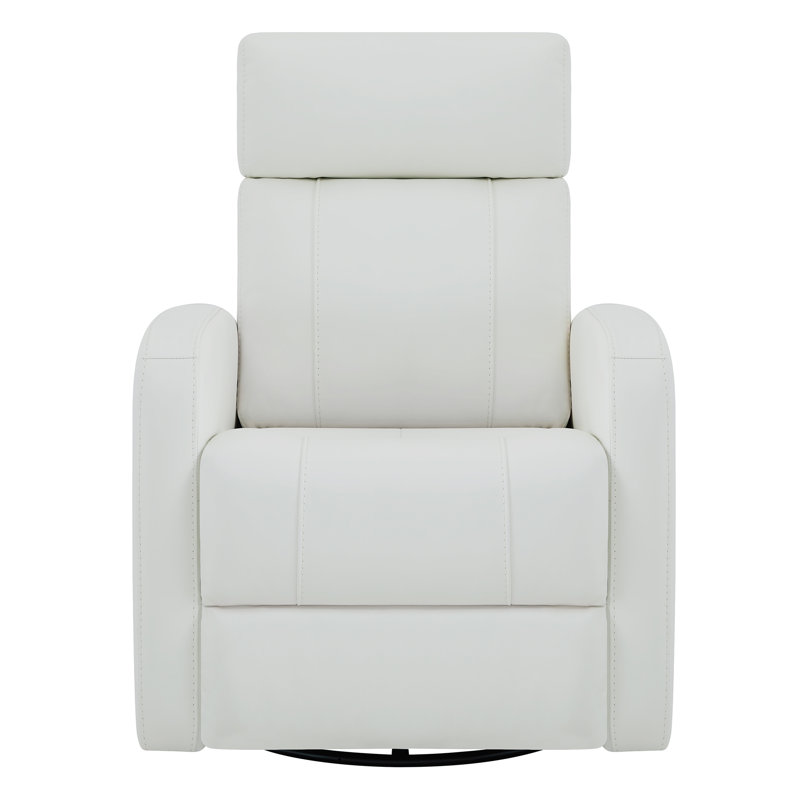 Fauteuil inclinable et pivotant double pivotant en cuir de 30,5 po Corvin, Cuir assorti blanc