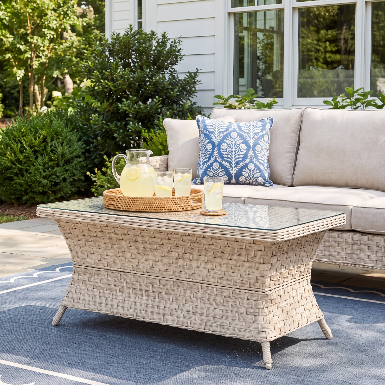 Norfolk 42'' Glass Outdoor Coffee Table