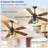 52 Inch Caged Ceiling Fans with Lights, Dual Finish 5 Black Walnut Blades Hanging Fan, Rustic Ceiling Fan with Remote Control for Farmhouse Indoor/Outdoor Use-479030480-479030486-479030487