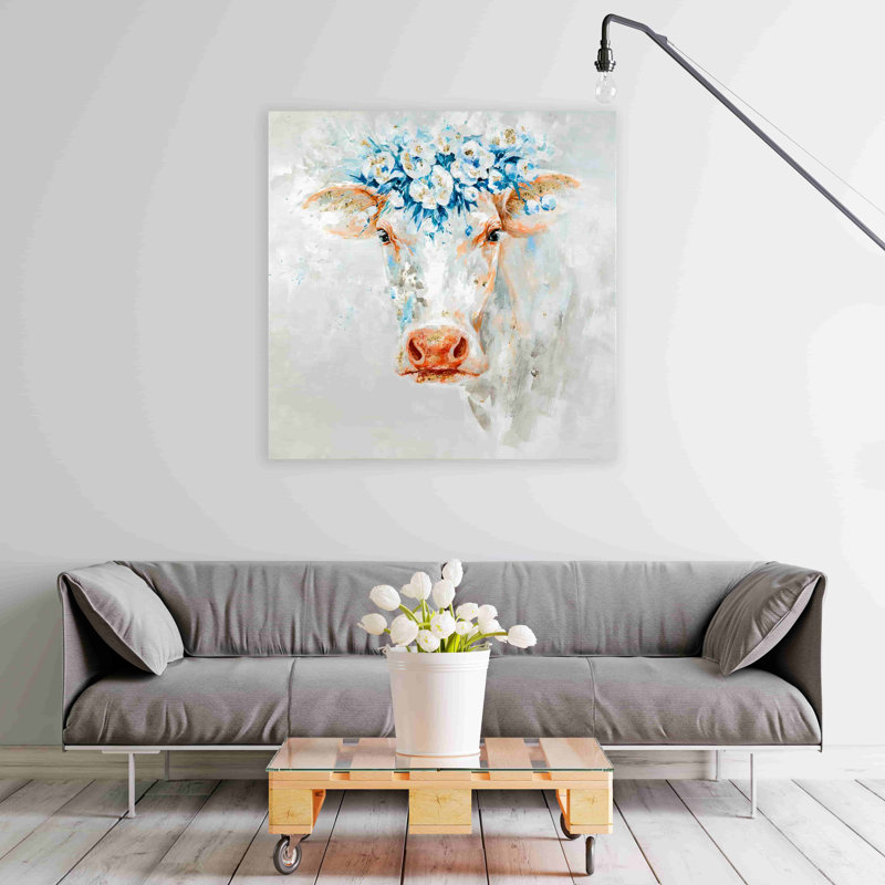 " Flower Cow ", 40" H x 40" W x 1.5" D