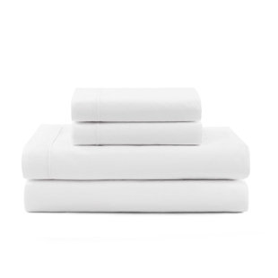 Tommy Hilfiger Solid Cotton Hem Stripe Sheet Set