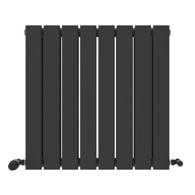 iBathUK Belgravia Horizontal Double Slim Flat Panel Radiator Angled Valve
