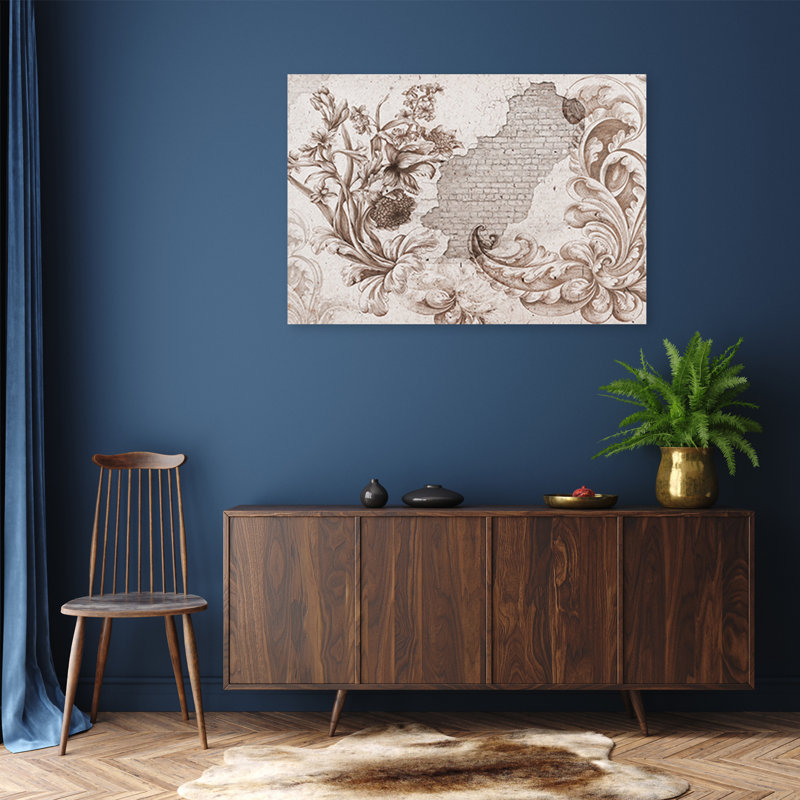 Leaves on a Fresco - Wrapped Canvas Art Print, 60cm H x 90cm W