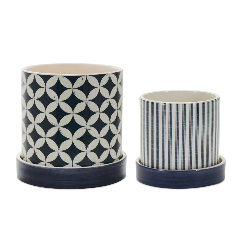Javiar 2-Piece Cement Pot Planter Set