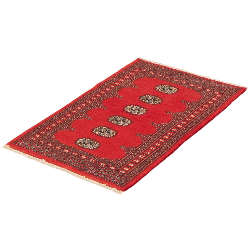 Tapis rouge foncé Malechi Peshawar Bokhara 2 pi 6 po x 3 pi 11 po