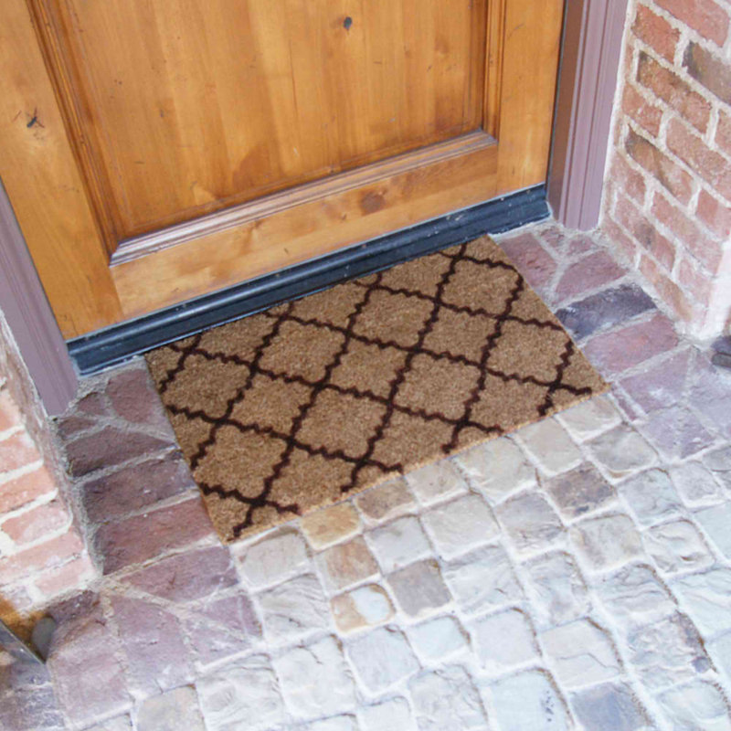 Wendland Non-Slip Geometric Outdoor Doormat, Brown