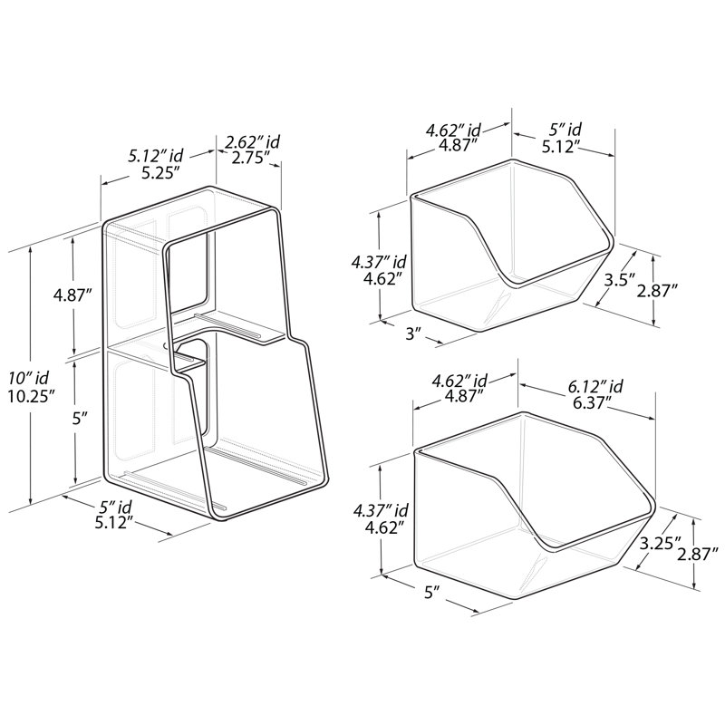 Azar Displays Two-tier Clear Organizer, 2-pack