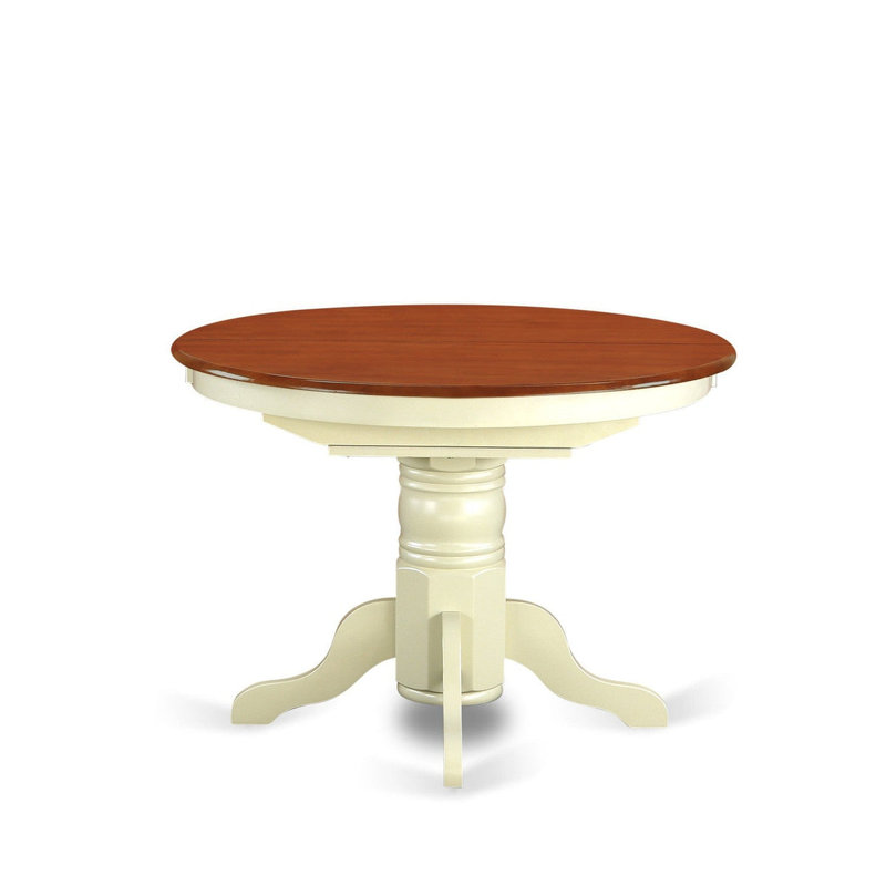 7 Piece Dining Room Table Set Consist of an Oval Kitchen Table with Butterfly Leaf and 6 Dining Chairs, Buttermilk & Cherry