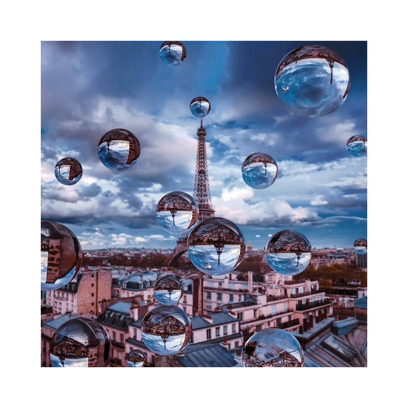 Reproduction d’art, "Paris inspiration" par Hobopeeba, H 18 po x l 18 po x 1,5 po, Toile tendue, Pas de tapis