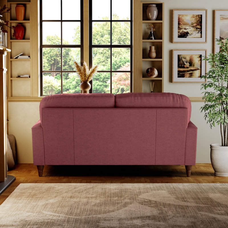 Adaku 2 Seater Sofa, Plum, Burnished Beech